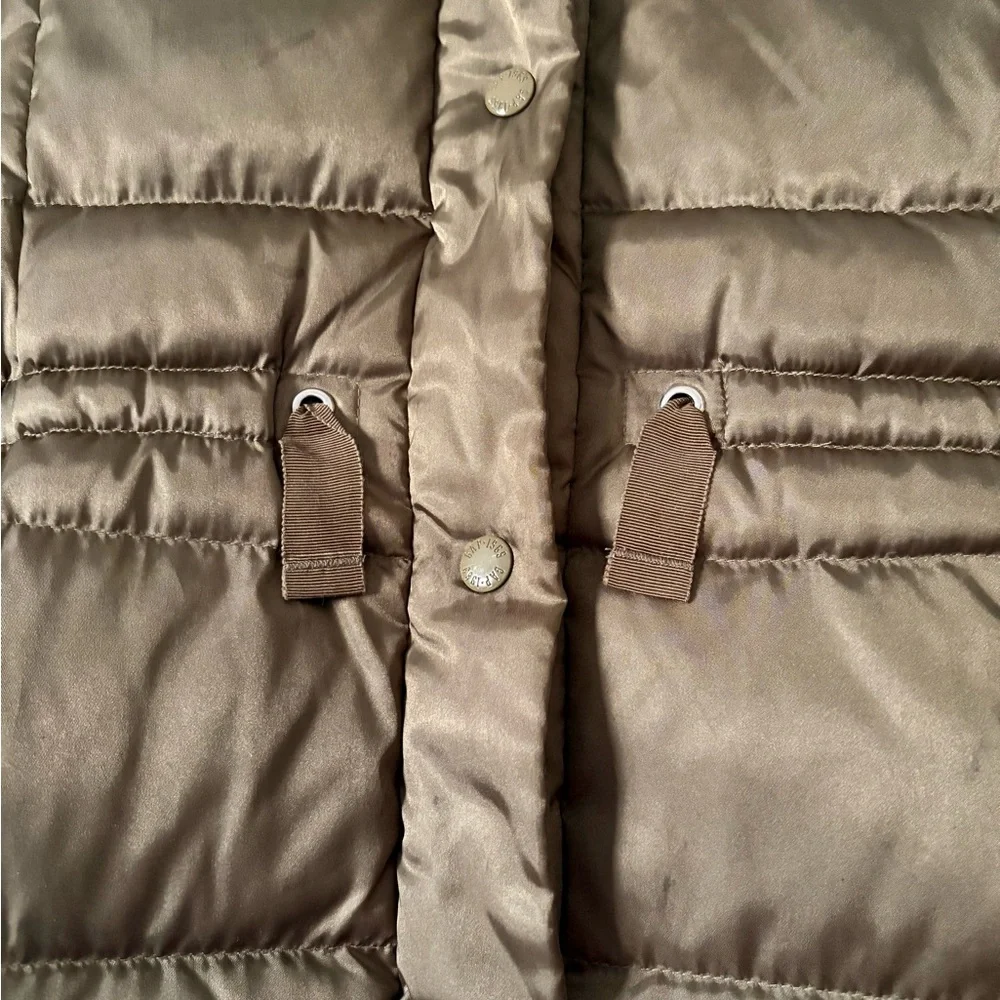 GAP Kids Olive Green Puffer Jacket with Fur Lined Hood size M